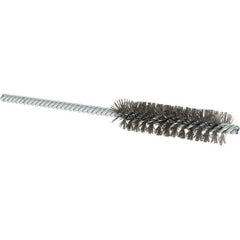 Osborn - 1/2" Diam Helical Steel Tube Brush - Double Spiral, 0.004" Filament Diam, 2" Brush Length, 5" OAL, 0.187" Diam Shank - Exact Tool & Supply