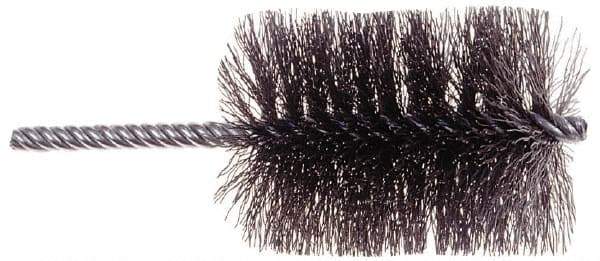 Osborn - 2" Long x 1/2" Diam Steel Tube Spiral Brush - 5" OAL, 0.006" Wire Diam, 0.187" Shank Diam - Exact Tool & Supply