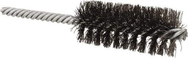 Osborn - 1" Diam Helical Steel Tube Brush - Double Spiral, 0.0104" Filament Diam, 2-1/2" Brush Length, 5" OAL, 0.238" Diam Shank - Exact Tool & Supply