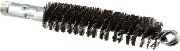 Osborn - 1" Diam Helical Steel Tube Brush - Double Spiral, 0.01" Filament Diam, 4-1/2" Brush Length - Exact Tool & Supply