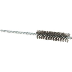 Osborn - 1/2" Diam Helical Stainless Steel Tube Brush - Double Spiral, 0.004" Filament Diam, 2" Brush Length, 5" OAL, 0.187" Diam Shank - Exact Tool & Supply