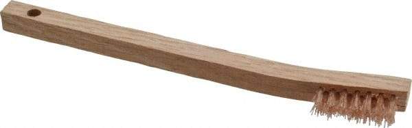 Osborn - 3 Rows x 7 Columns Polypropylene Scratch Brush - 1-7/16" Brush Length, 7-3/4" OAL, 7/16" Trim Length, Wood Curved Handle - Exact Tool & Supply