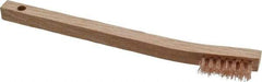 Osborn - 3 Rows x 7 Columns Polypropylene Scratch Brush - 1-7/16" Brush Length, 7-3/4" OAL, 7/16" Trim Length, Wood Curved Handle - Exact Tool & Supply
