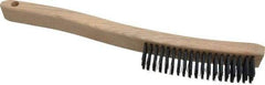 Osborn - 4 Rows x 19 Columns Steel Scratch Brush - 6" Brush Length, 13-11/16" OAL, 1-1/8" Trim Length, Wood Curved Handle - Exact Tool & Supply