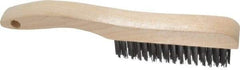 Osborn - 4 Rows x 16 Columns Steel Scratch Brush - 5-1/4" Brush Length, 10" OAL, 1-1/8" Trim Length, Wood Shoe Handle - Exact Tool & Supply