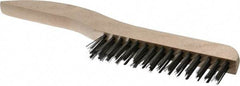 Osborn - 2 Rows x 15 Columns Steel Scratch Brush - 5-1/4" Brush Length, 10" OAL, 1-1/8" Trim Length, Wood Shoe Handle - Exact Tool & Supply