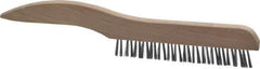 Osborn - 1 Rows x 16 Columns Steel Plater's Brush - 5" Brush Length, 10" OAL, 3/4" Trim Length, Wood Shoe Handle - Exact Tool & Supply