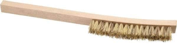 Osborn - 2 Rows x 16 Columns Palmyra/Tampico Plater's Brush - 6" Brush Length, 12" OAL, 1" Trim Length, Wood Curved Handle - Exact Tool & Supply
