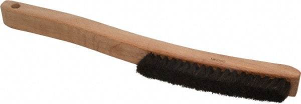 Osborn - 4 Rows x 18 Columns Hair Plater's Brush - 6" Brush Length, 13-1/4" OAL, 3/4" Trim Length, Wood Curved Handle - Exact Tool & Supply
