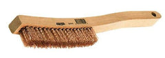 Weiler - 4 Rows x 19 Columns Nylon Plater Brush - 5-1/2 Inch Brush Length, 13 Inch Overall Length, 1 Inch Trim Length, Wood Handle - Exact Tool & Supply
