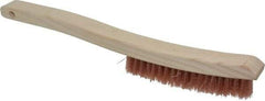 Osborn - 4 Rows x 18 Columns Polypropylene Plater's Brush - 6" Brush Length, 13-1/4" OAL, 7/8" Trim Length, Wood Curved Handle - Exact Tool & Supply
