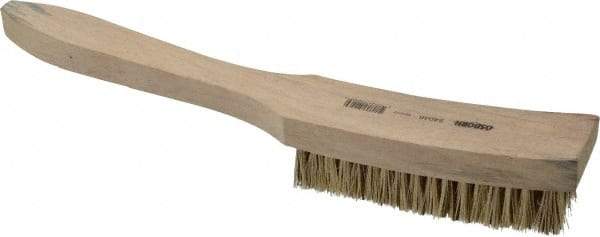 Osborn - 6 Rows x 17 Columns Palmyra/Tampico Plater's Brush - 4-13/16" Brush Length, 11-5/8" OAL, 1" Trim Length, Wood Curved Handle - Exact Tool & Supply