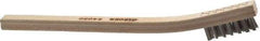 Osborn - 3 Rows x 7 Columns Stainless Steel Scratch Brush - 7/16" Brush Length, 7-1/2" OAL, 7/16" Trim Length, Wood Toothbrush Handle - Exact Tool & Supply