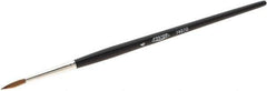 Osborn - #4 Sable Artist's Paint Brush - 1/8" Wide, 5/8" Bristle Length, 5-3/4" Wood Handle - Exact Tool & Supply