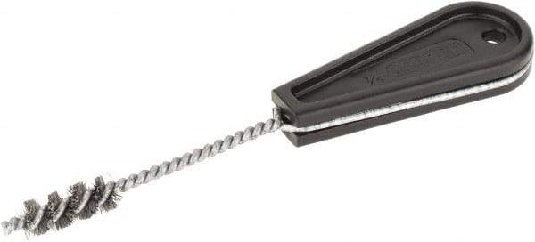 Osborn - 1" Long x 3/8" Diam Steel Tube End Fitting Brush - 6-3/8" OAL, 0.005" Wire Diam - Exact Tool & Supply