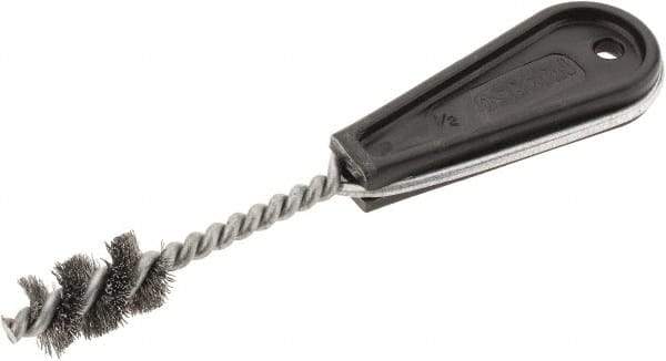 Osborn - 1" Long x 41/64" Diam Steel Tube End Fitting Brush - 6-3/8" OAL, 0.008" Wire Diam - Exact Tool & Supply