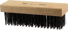 Osborn - 6 Rows x 19 Columns Steel Scratch Brush - 7-1/4" Brush Length, 1-5/8" Trim Length, Wood Straight Handle - Exact Tool & Supply