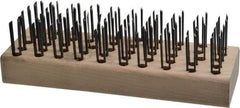 Osborn - 5 Rows x 10 Columns Steel Scratch Brush - 7-5/8" Brush Length, 7-5/8" OAL, 1" Trim Length, Wood Straight Handle - Exact Tool & Supply