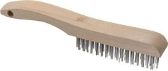 Osborn - 4 Rows x 16 Columns Stainless Steel Scratch Brush - 5-1/4" Brush Length, 10" OAL, 1-1/8" Trim Length, Wood Shoe Handle - Exact Tool & Supply