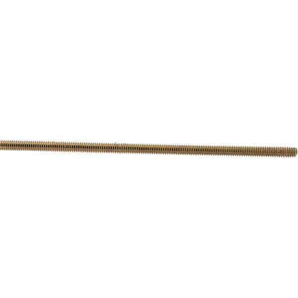 Value Collection - 1/4-20 UNC (Coarse), 3' Long, Low Carbon Steel Threaded Rod - Yellow Zinc-Plated Finish, Right Hand Thread - Exact Tool & Supply