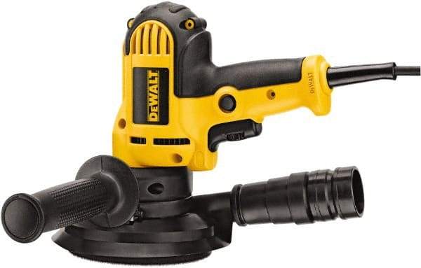 DeWALT - 5" Max Disc, 3,700 RPM, Electric Handheld Disc Sander - 120 Volts, Includes Wrench, 5" H&L Pad & Dust Shroud - Exact Tool & Supply
