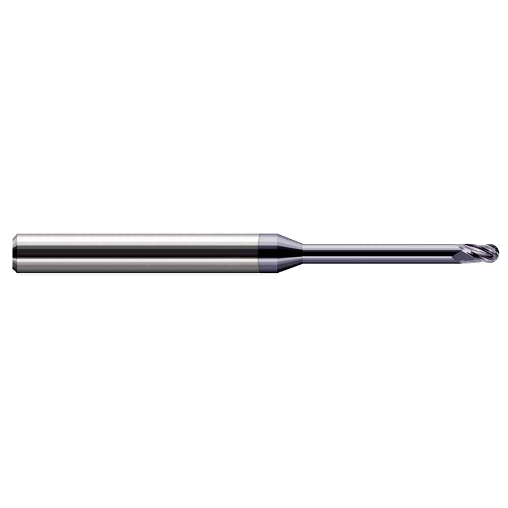 Harvey Tool - Ball End Mills; Mill Diameter (Inch): 3/32 ; Mill Diameter (Decimal Inch): 0.0930 ; Number of Flutes: 3 ; Length of Cut (Decimal Inch): 0.1390 ; Material: Solid Carbide ; Overall Length (Inch): 2-1/2 - Exact Tool & Supply
