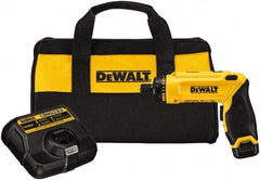 DeWALT - 8 Volts, Lithium-Ion Battery, Swivel Handle Cordless Screwdriver - 430 RPM, 23 Inch/Lbs. Torque - Exact Tool & Supply