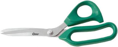 Clauss - 6" LOC, 9" OAL Stainless Steel Bent Shears - Plastic Offset Handle, For Paper, Fabric - Exact Tool & Supply
