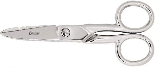 Clauss - 2" LOC, 5-1/4" OAL Scissors - Steel Handle, For Paper, Fabric - Exact Tool & Supply