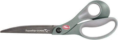 Clauss - 3 1/2" LOC, 9" OAL Carbonitride Titanium Steel Shears - Glass Filled Nylon Bent Handle, For Paper, Fabric - Exact Tool & Supply