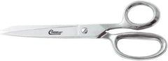 Clauss - 5" LOC, 8-1/4" OAL Straight Shears - Steel Straight Handle, For Paper, Fabric - Exact Tool & Supply