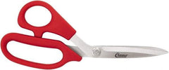Clauss - 5" LOC, 8-1/4" OAL Stainless Steel Bent Shears - Left Hand, Offset Handle, For Paper, Fabric - Exact Tool & Supply