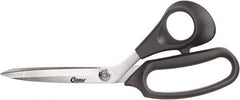 Clauss - 6" LOC, 9-1/2" OAL Stainless Steel Bent Shears - Plastic Offset Handle, For Paper, Fabric - Exact Tool & Supply