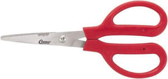 Clauss - 4" LOC, 7" OAL Stainless Steel Dubbed Trimmers - Serrated, Plastic Handle, For Paper, Fabric - Exact Tool & Supply
