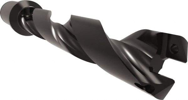 Allied Machine and Engineering - Series 29, 29 to 32mm Diam, 1-1/4" Diam Straight Shank with Flange, Helical Flute Spade Drill - 6-19/64" Max Depth, 7-29/32" Body Length, 10-3/16" OAL, Standard Length, Through Coolant - Exact Tool & Supply