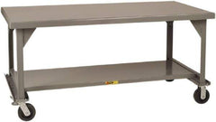 Little Giant - Mobile Workbench - 7 Gauge Steel, Fixed Leg, Gray, 36" Long x 30" Deep x 34" High - Exact Tool & Supply
