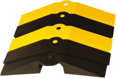 UltraTech - 1 Channel, 1 Ft Long, 1-1/2" Max Compatible Cable Diam, Yellow/Black ABS On Floor Cable Cover - 13-5/8" Overall Width x 2-1/8" Overall Height, 3" Channel Width x 1-1/2" Channel Height - Exact Tool & Supply