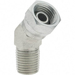 Value Collection - Steel Industrial Pipe 45° Elbow Swivel Adapter - FNPSM x MNPTF - Exact Tool & Supply