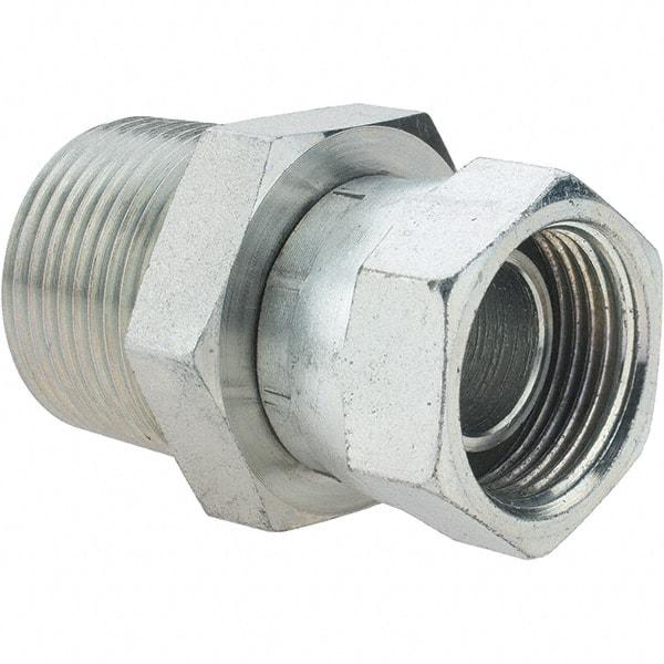 Value Collection - Steel Industrial Pipe Straight Swivel Adapter - FNPSM x MNPTF - Exact Tool & Supply