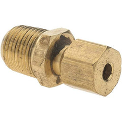 Value Collection - 1/8" Outside Diam, 1/8-27 NPTF, Metal Push-to-Connect Tube Male Connector - Tube to Male NPTF Connection - Exact Tool & Supply