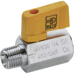 Parker - 1/2" Pipe, Brass Miniature Ball Valve - Male x Female Ends, Wedge Handle - Exact Tool & Supply