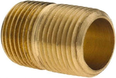 Parker - 3/8 Male Thread, Brass Industrial Pipe Close Nipple - MNPTF, 1,000 psi - Exact Tool & Supply
