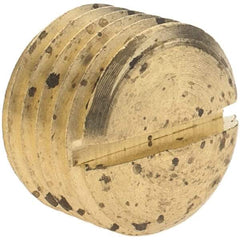 Parker - 1/4 Male Thread, Brass Industrial Pipe Slotted Plug - MNPTF, 1,000 psi - Exact Tool & Supply