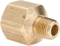 Parker - 1/8 Male Thread x 1/4 Female Thread, Brass Industrial Pipe Adapter - MNPTF x FNPTF, 1,000 psi - Exact Tool & Supply