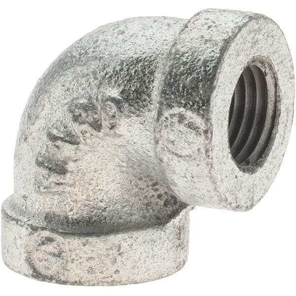 Value Collection - Class 150, 1/4" Galvanized Pipe 90° Elbow - Threaded, Malleable Iron - Exact Tool & Supply