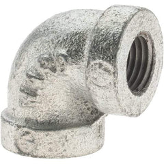 Value Collection - Class 150, 1/4" Galvanized Pipe 90° Elbow - Threaded, Malleable Iron - Exact Tool & Supply