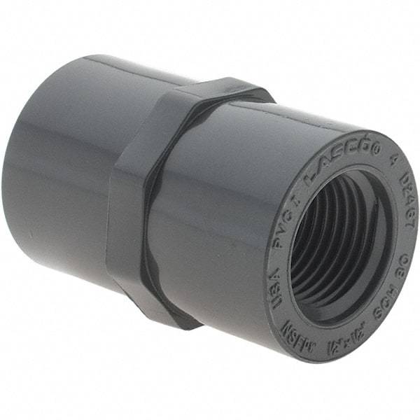Value Collection - 1/2" PVC Plastic Pipe Female Adapter - Slip x FIPT End Connections - Exact Tool & Supply