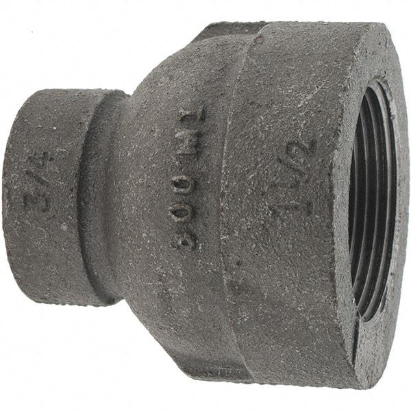 Value Collection - Class 300, 1-1/2 x 3/4" Black Pipe Reducing Coupling - Threaded, Malleable Iron - Exact Tool & Supply