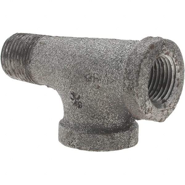 Value Collection - Class 150, 3/8" Black Pipe Street Tee - Threaded, Malleable Iron - Exact Tool & Supply
