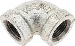 Value Collection - Class 150, 3/8" Galvanized Pipe 90° Elbow - Threaded, Malleable Iron - Exact Tool & Supply